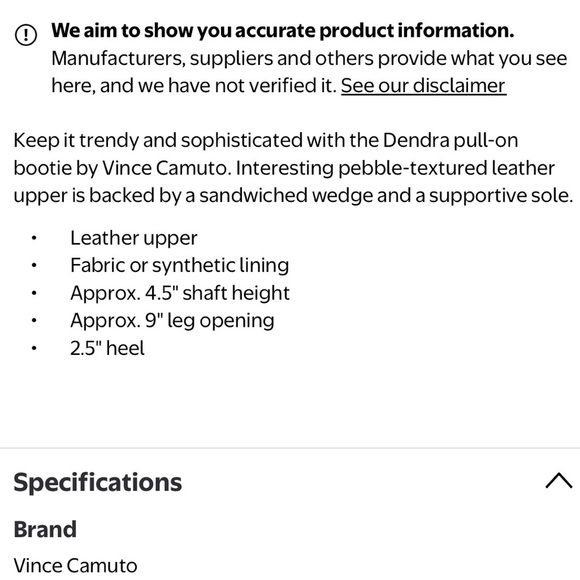 Vince Camuto Dendra Black Leather Wedge Gore Ankle Heeled Boot size 10 - Picture 9 of 9